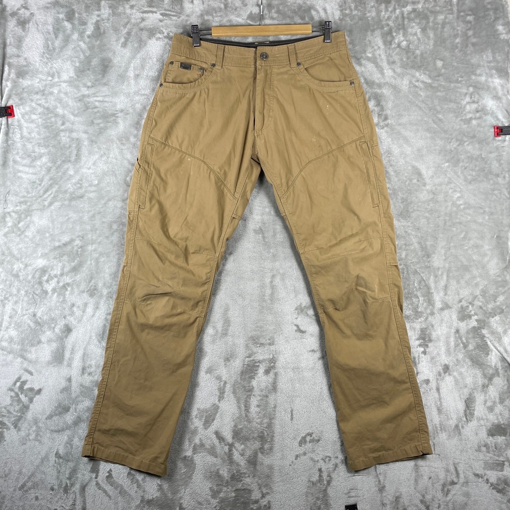 KUHL Rydr Pants Mens 32x32 Khaki Brown Vented Knee Crotch 5098